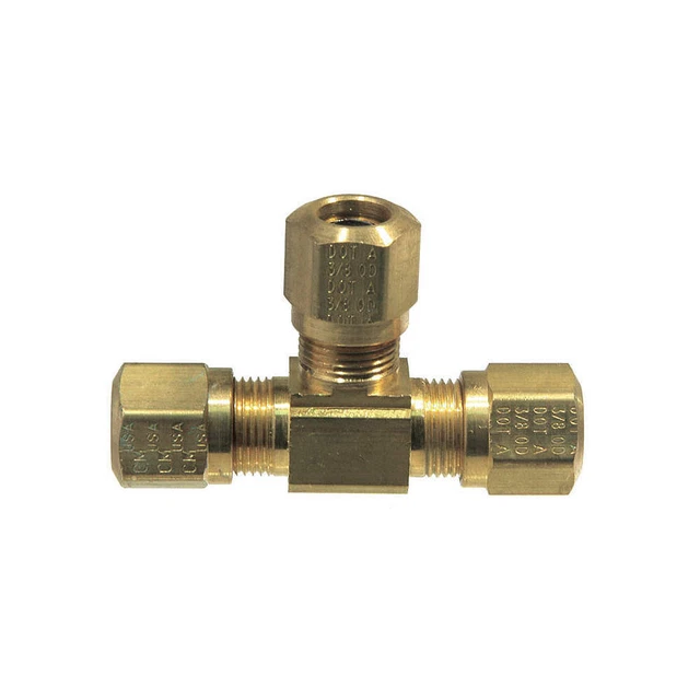 TRAMEC SLOAN 964-4 Union Tee,Compression,Brass,1/4In Tube