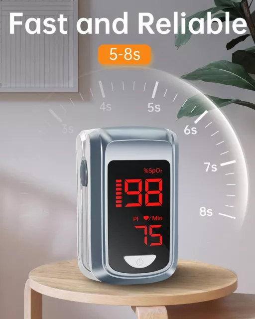 Pulse Oximeter Fingertip Blood Oxygen SpO2 Saturation Monitor Heartbeat Monitor 2