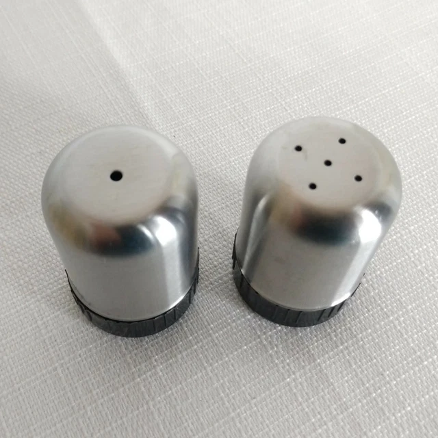 Metal Mini Salt & Pepper Shakers Film Canister / Pill Bottle Simple look