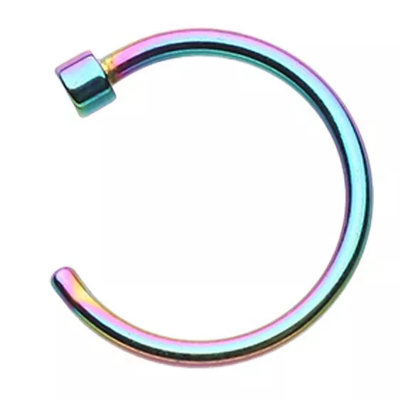 NEW! Colorline Basic Nose Hoop Ring in Metallic Rainbow! 20g and 8 mm long! NEW!