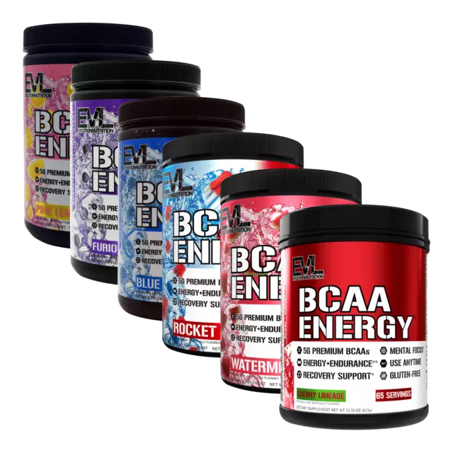 EVL BCAA Energy Most Powerful Amino Acid Pre Workout Powder for Energy, Recovery