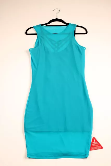 SELFISH FOREVER UNIQUE Dress Turquoise Mesh Size 38 / US 6 / UK 10 2