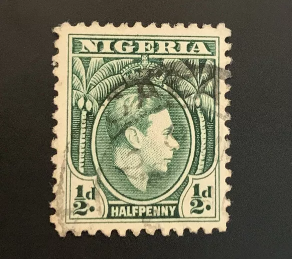 1938 Nigeria George VI 1/2d Green FU Commonwealth Stamp SG49