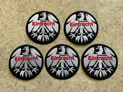 5 X EINTRACHT FRANKFURT 80er Patch Logo Aufnäher groß 8cm Kutte *NEU