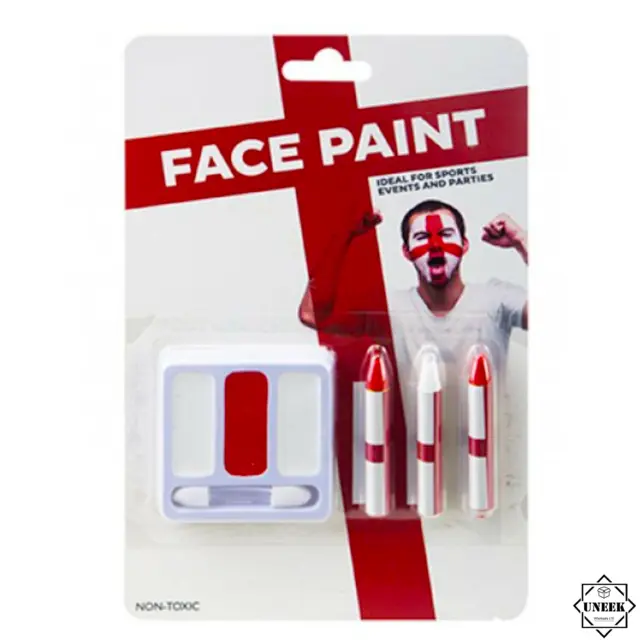 RED WHITE FACE PAINT England Flag St Geroge Day Cricket Rugby Fancy Dress Party