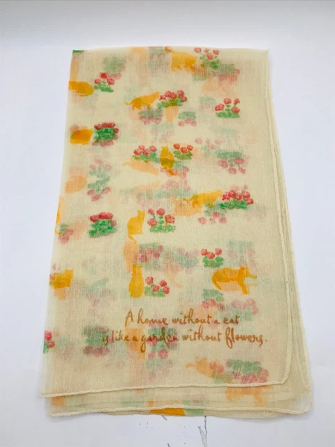 CCC Polyester Long Rectangular Boho Wrap Shawl Scarf Cream Cats 68"L x 20"W