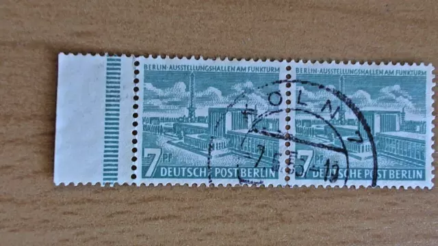 Berlin Michel NR. 121 ; waagerechtes Paar Berliner Bauten Vollstempel Randstück