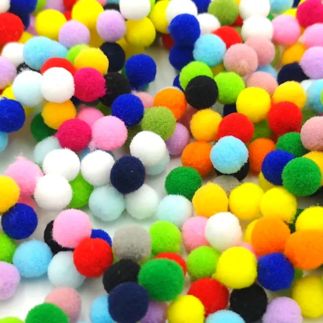 10mm Pom Poms Finest Quality in 5 Pack Sizes and 22 Colours or Assorted
