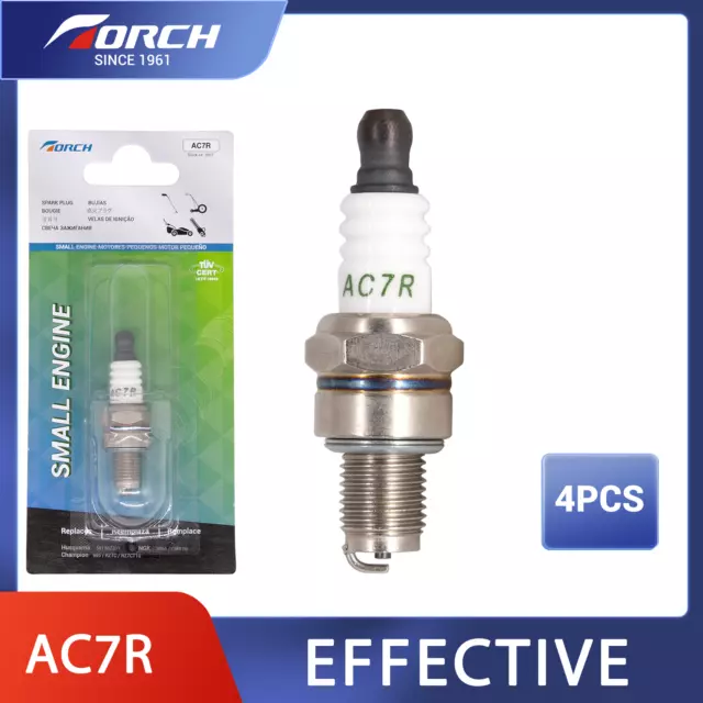 4pcs TORCH Spark Plug AC7R Replacement for Champion 965/RZ7C E3.24 for NGK CMR7H