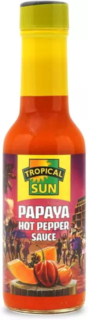 Tropical Sun Papaya Hot Pepper Sauce, 150Ml (Pack of 6)