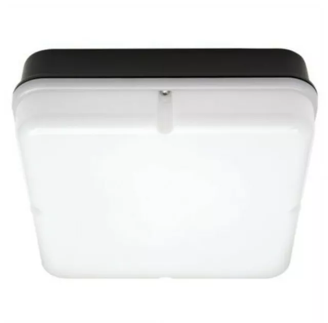 Luxna Bulkhead Square LED 14W 4000K 1200Lm Black Body Opal Diffuser IP65  (111)