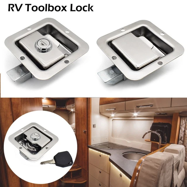 Rimorchio camper cassetta degli attrezzi blocco paddle a filo gancio maniglia porta in acciaio inox