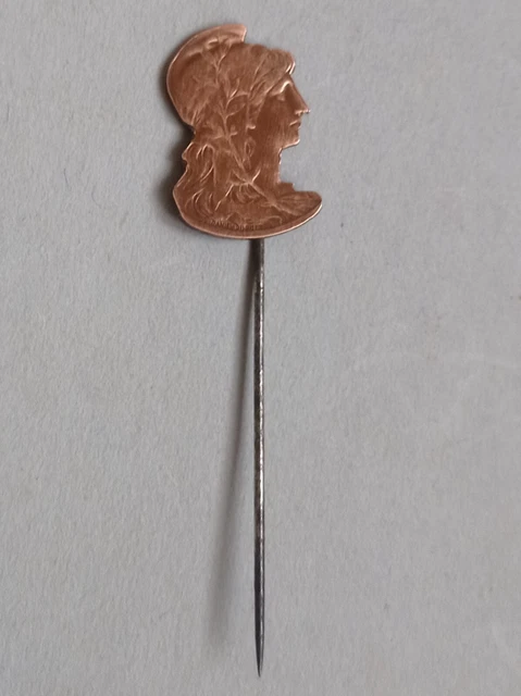 EPINGLE à CHAPEAU ancienne ÉLÉPHANT laiton embossé