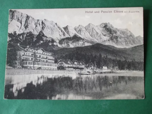 AK Hotel und Pension EIBSEE mit Zugspitze - Feldpost , Kleinformat