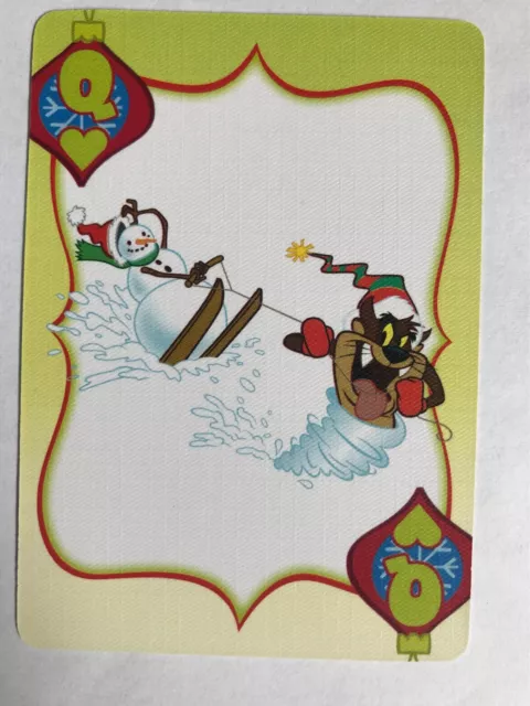 Tasmanian Devil Christmas Snowman Ski Looney Tunes Bugs Bunny Swap Playing Card