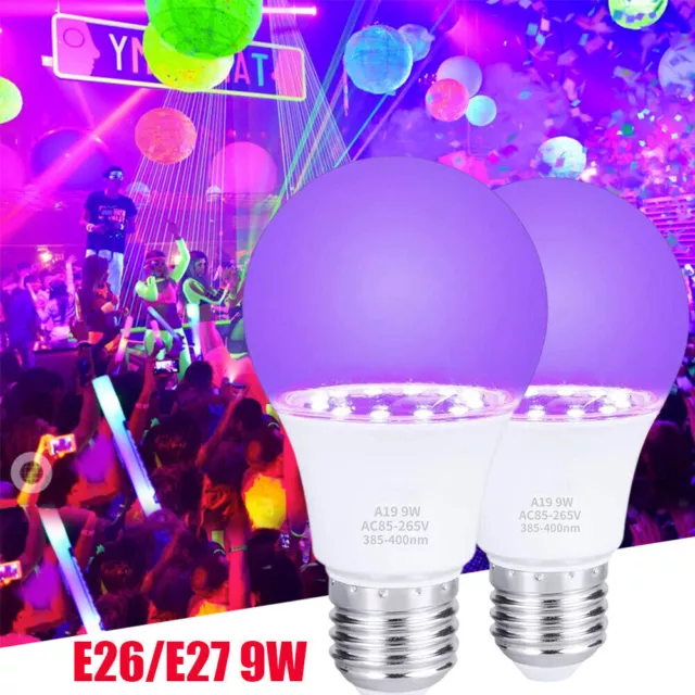 9W LED Schwarzlicht Glühbirne E27 UV Birne Leuchtmittel Partylicht Disco Club