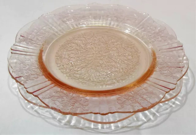 Macbeth-Evans Pink Depression Glass American Sweetheart Set of 2 Bread Plates