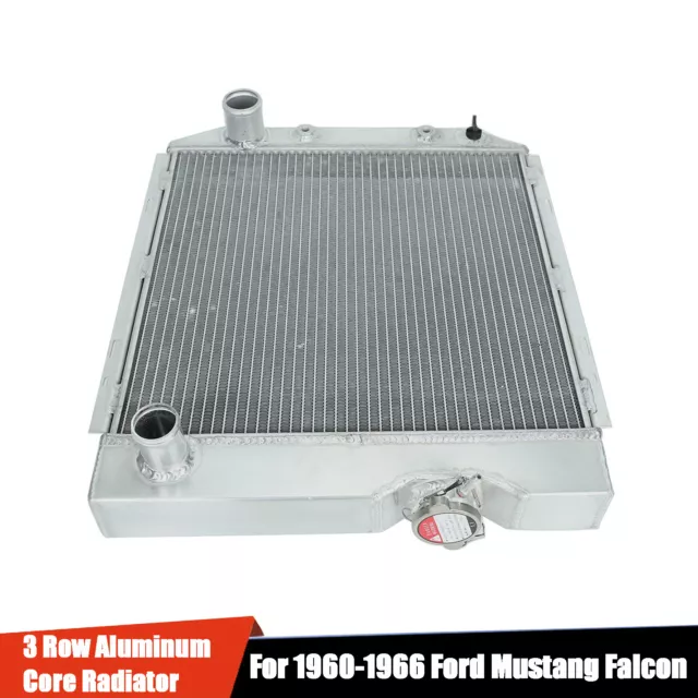 Radiator Aluminum 3 Row For 1960-65 Ford Falcon/Ranchero/Comet 64-66 Mustang AT