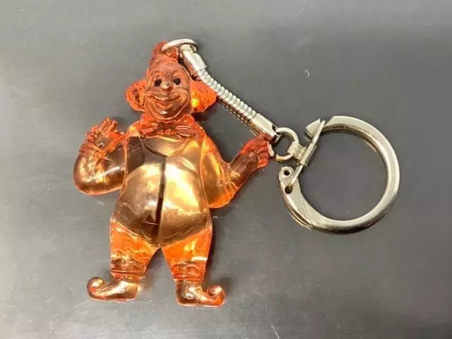 Vintage Childhood Souvenir Keyring CLOWN Keychain CLOUNE Ancien Porte-Clés PITRE