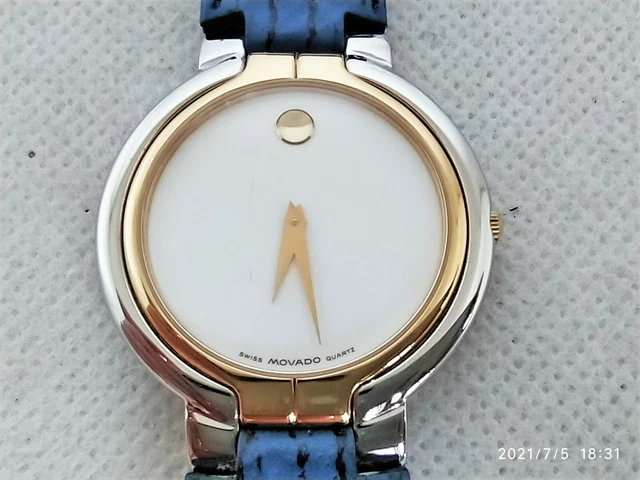 orologio movado museum unisex bicolore acciaio e oro + movado box