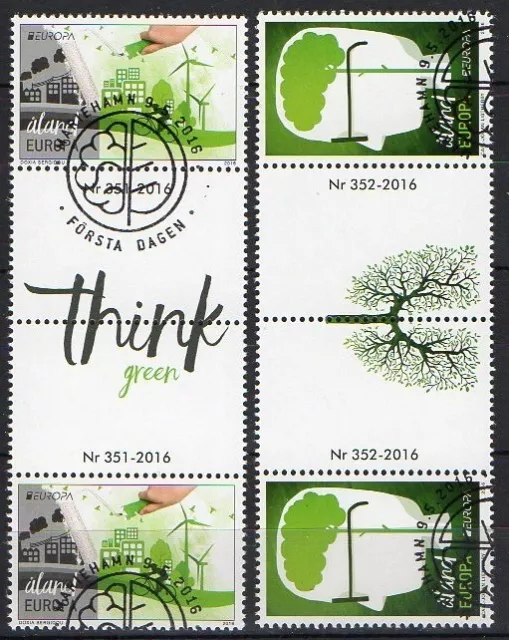 Aland Mi. 425-26 "EUROPA - Think Green" Zw.-Stg. Paare ESST-gestempelt aus 2016