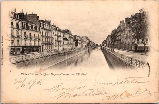 *46122 cpa Rennes - le Quai Duguay Trouin