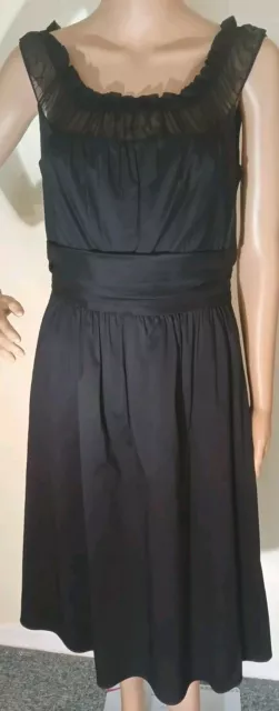 White House Black Market Whbm Dress Size 10 Black Sleeveless Sundress Lined