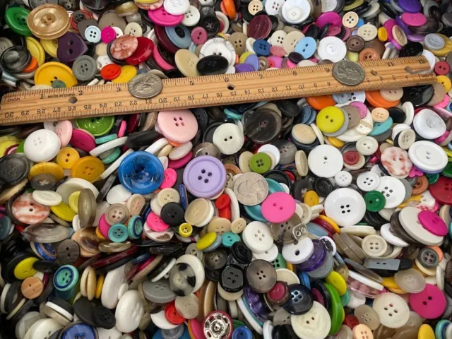 200 New Buttons assorted mixed color and sizes bulk Mixed Button lot MX1