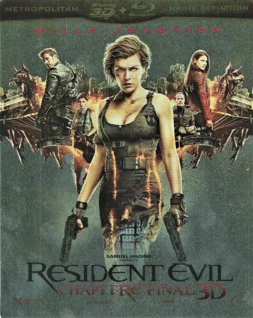 BLU-RAY 3D + BLU-RAY RESIDENT EVIL CHAPITRE FINAL BOITIER METAL ( Steelbook )