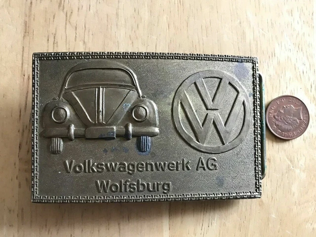 DEANE ADAMS VW Beetle Belt Buckle Volkswagen AG Wolfburg Solid Brass 65.00 PicClick UK