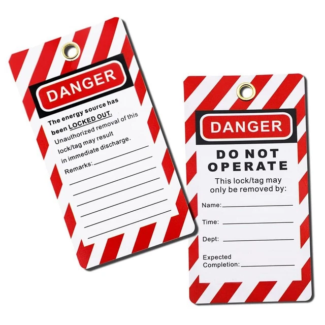 PVC LOCKOUT TAGOUT Tags Red Compliance Safety Tags Equipment Repair $10 ...