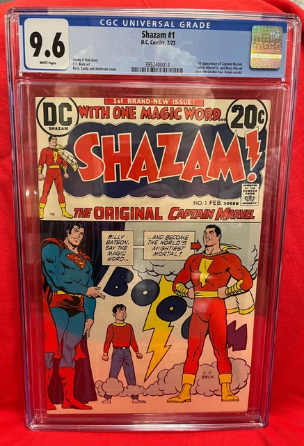 SHAZAM #1 CGC 9.6 NEAR MINT+ WHITE PAGES Origin 1st DC Appearance CAPTAIN MARVEL