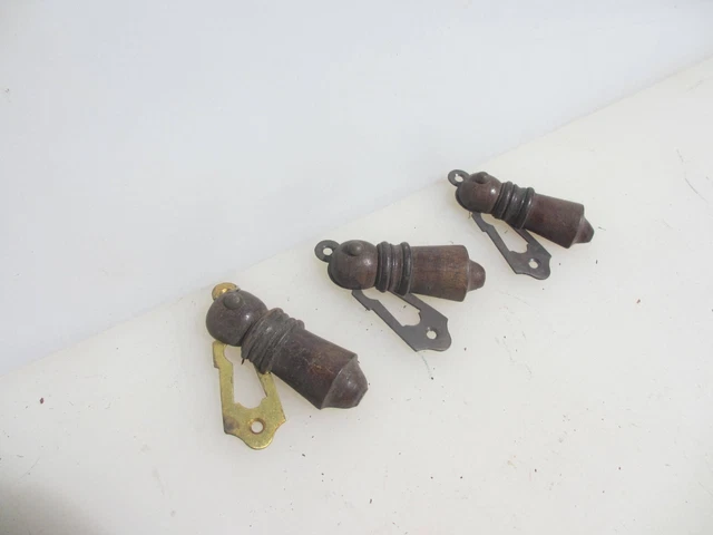 Victorian Wooden Keyhole Cover Escutcheon Brass Plate Antique Old Wood -£8each
