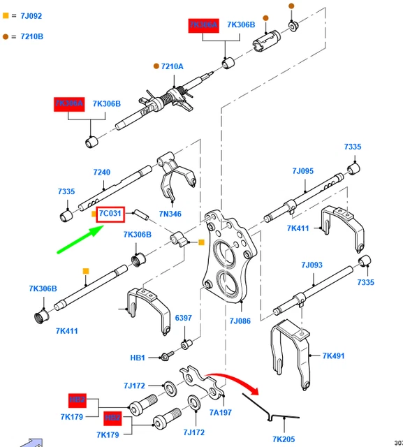 FORD RANGER T6 MK1 Gear Shift Linkage Pin 1311187 4C1R0925BA NEW