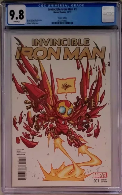 INVINCIBLE IRON MAN #1 CGC 9.8 (Marvel 2015) Debut of MODEL PRIME Skottie Young