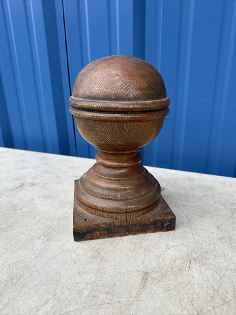 Antique Oak Railing Post Topper Stanchion Architectural Salvage