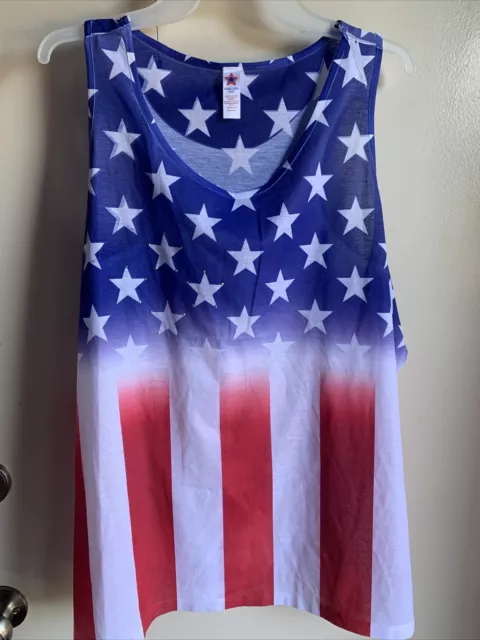 US Womens American Flag Tops Size 3Xg (22) 2