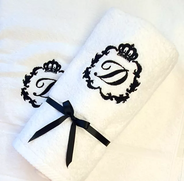 Monogram Initial Personalised Embroidered towels Gift Christmas Birthday present