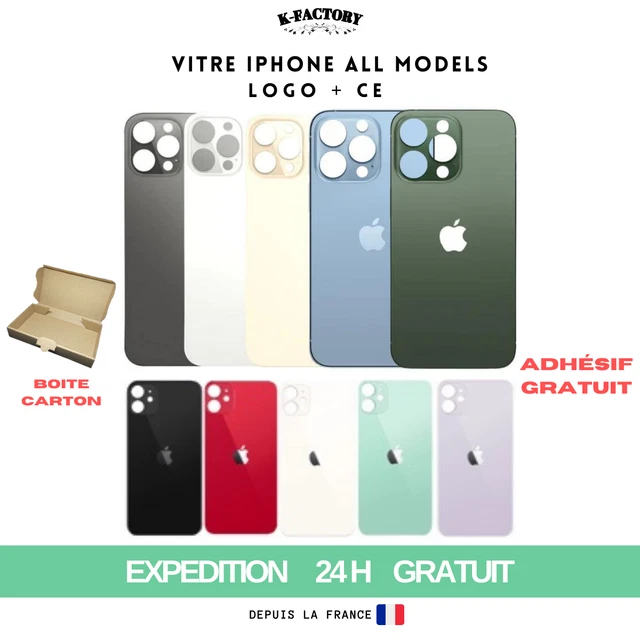 Vitre Arriere Iphone 8/8 Plus/Se 2020/X/Xr/Xs/Max/11/12/13 + Joint