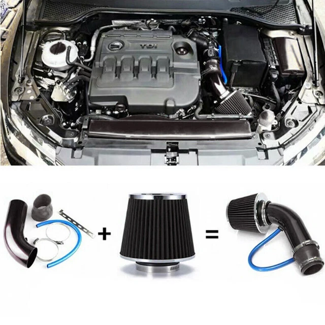 76mm Inlet Car Cold Air Intake Filter Induction Pipe Power Flow Hose System Kit
