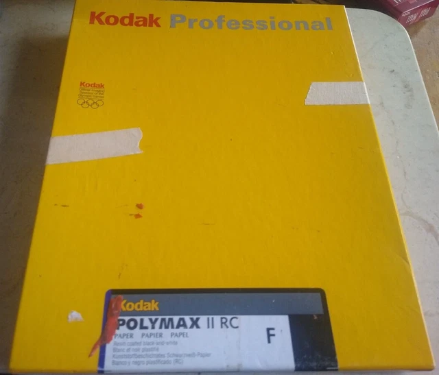 OPEN BOX ~HALF LEFT*50ish KODAK POLYMAX II RC F GLOSSY 8x10 B&W PHOTO PAPER