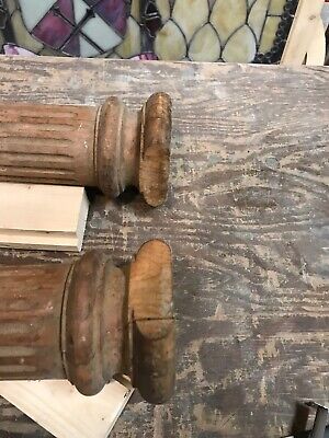 An Pair Antique fluted Oak Columns 50 x 3 x 5 5