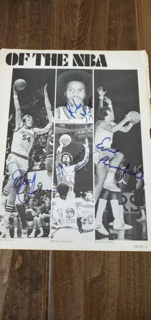1977-78 Nba Hoop Rookie Photo Quad Signed Marques Johnson Benson Green Grunfeld