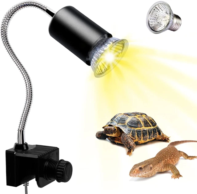 Reptile Heat Lamp UVA UVB Light for Aquarium Turtle Tank with 50W Basking Bulb