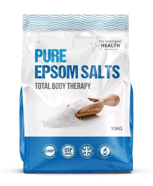 INTELLIGENT HEALTH PURE Epsom Salts 10Kg, Total Body Therapy, 100% Pure ...