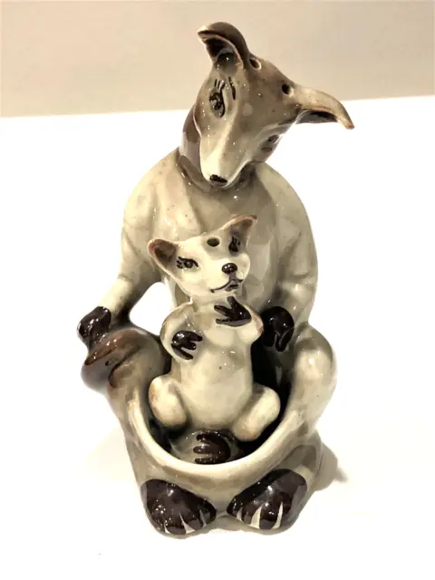 Vintage 50's Kangaroo & Joey Kanga & Roo Salt & Pepper Shakers Ceramic Arts St
