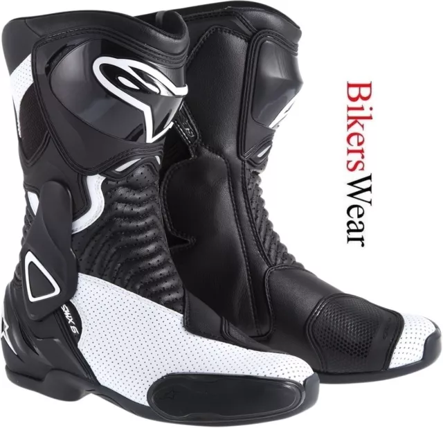 Alpinestars Women/Ladies Stella SMX S-MX 6 Black/White Motorcycle Boots - Vented