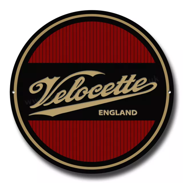 Velocette Motorcycles Round Metal Sign.11"Inch Diameter.classic British Bikes.