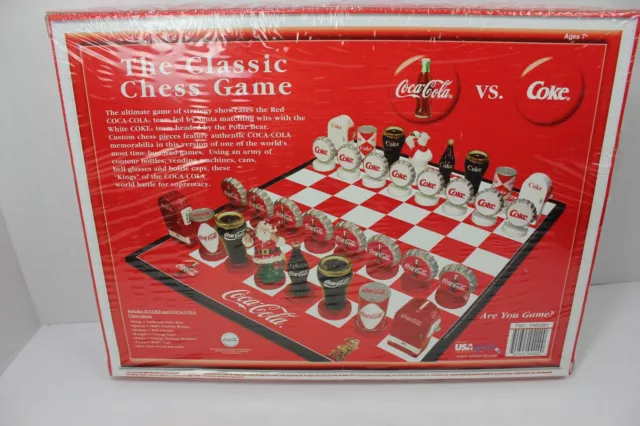 New Coke vs Coca Cola Chess Set Collectors Edition Board Game Santa Polar Bear