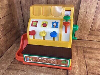 Vtg Fisher Price 1974 Toy Cash Register 926 with Working Bell & Drawer No Coins